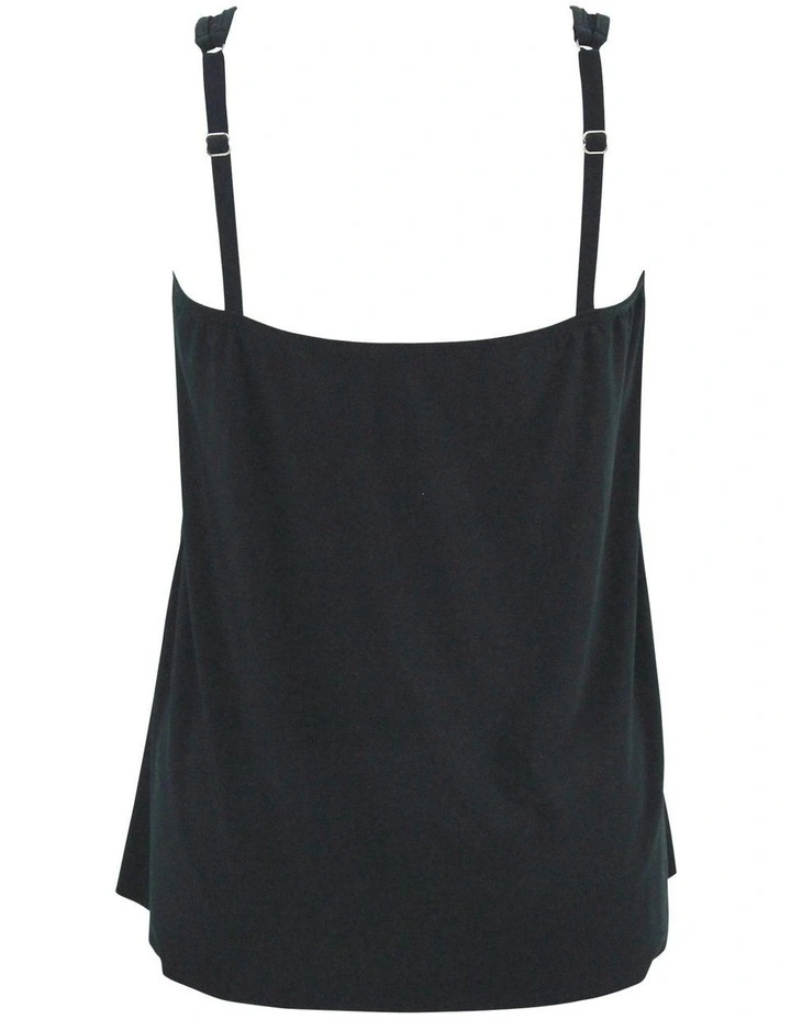 Illusionists Mirage Floaty Layered Tankini Top Plus in Black image 6