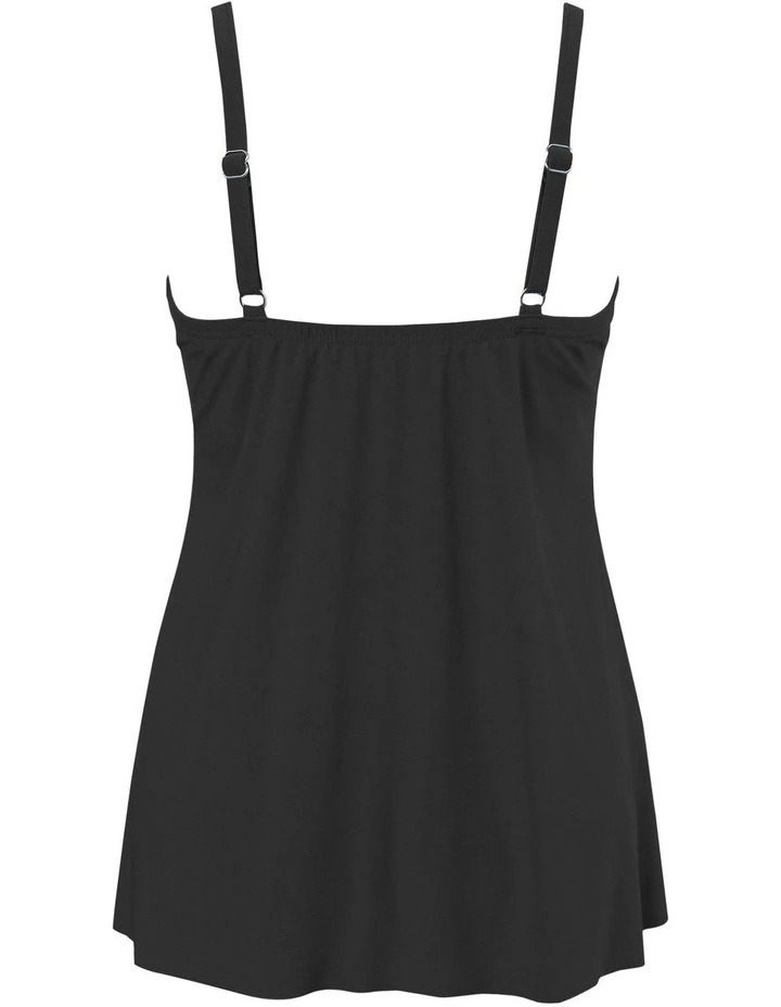 Rock Solid Marina Draped Underwire Tankini Top in Black image 6