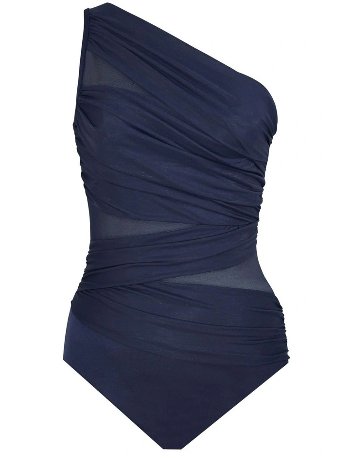 Network Jena One Shoulder Shaping Swimsuit in Midnight image 5
