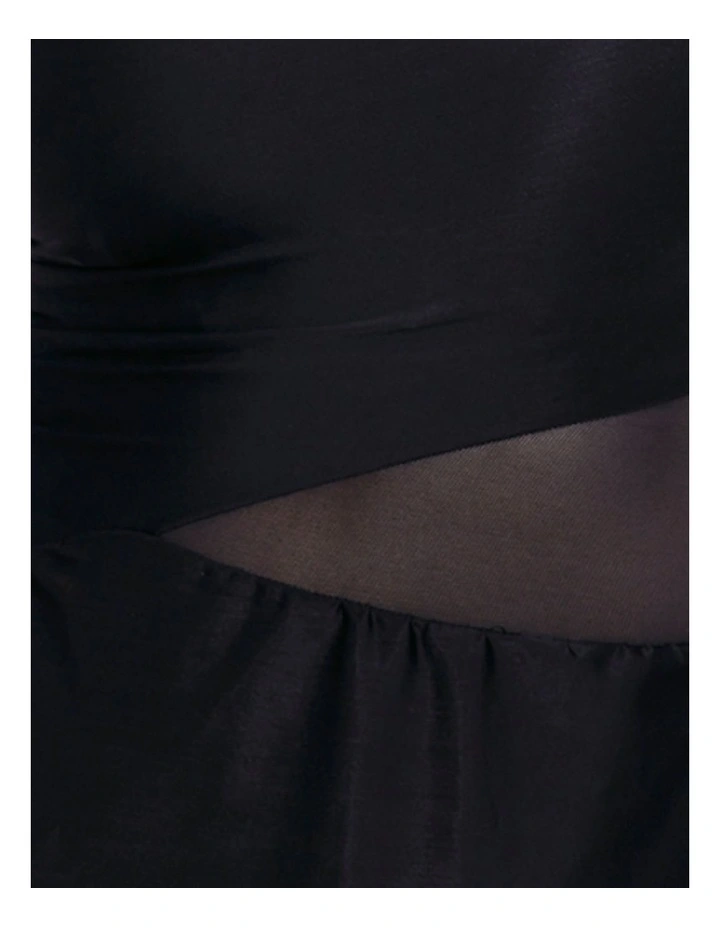 Network Alina Asymmetric Tummy Control Swimdress in Black image 6