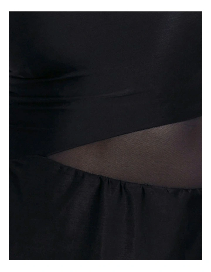 Network Alina Asymmetric Tummy Control Swimdress in Black image 7