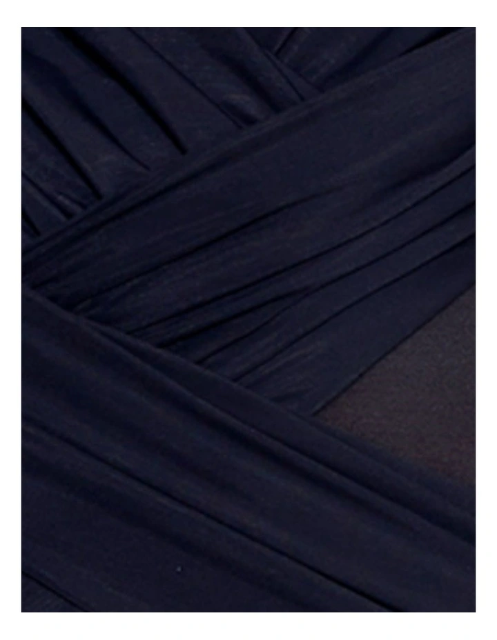 Illusionists Crossover Draped Swimsuit in Black image 7