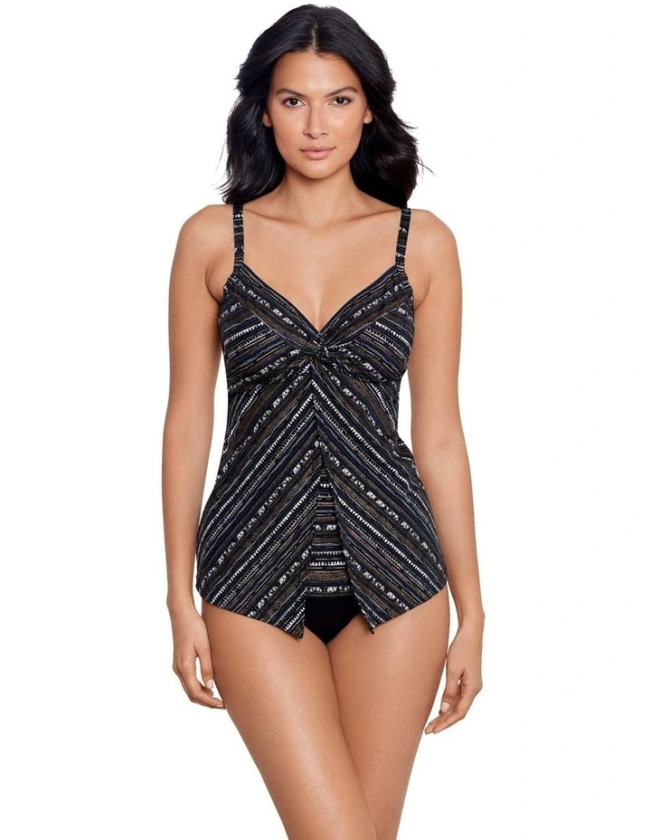 Cypher Love Knot Slimming Underwired Tankini Top in Black image 4