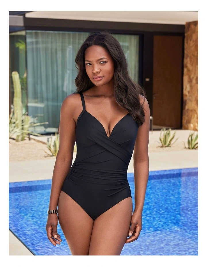 Rock Solid Captivate Underwire Shaping Swimsuit in Black image 3