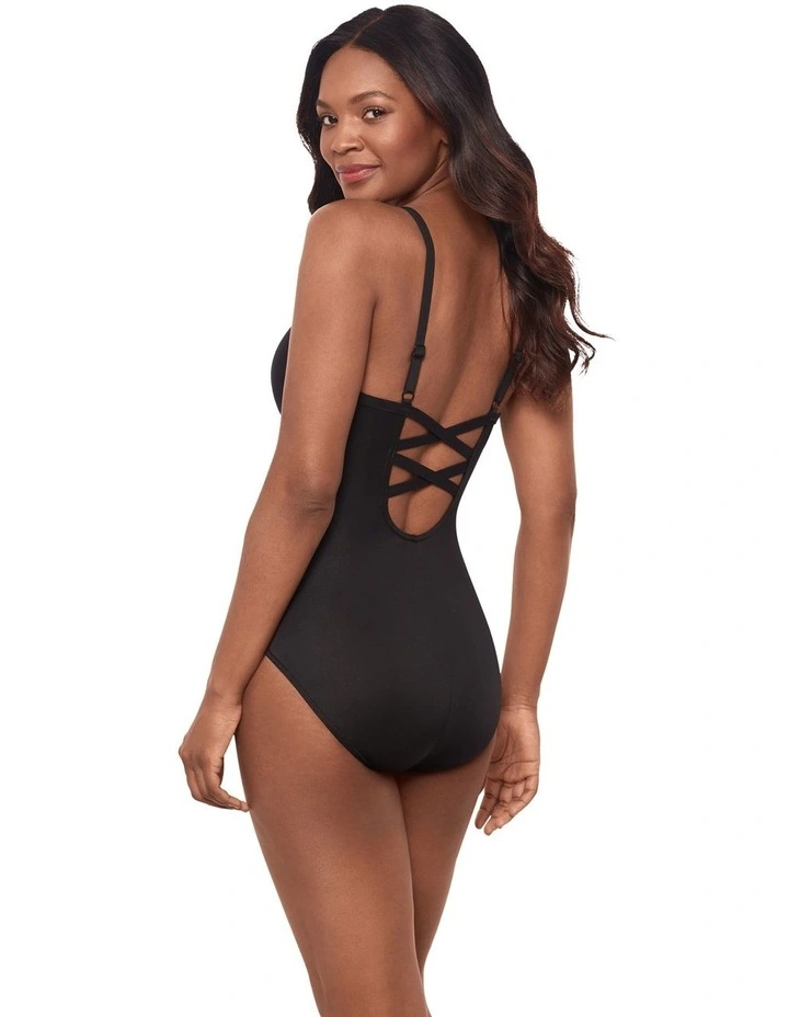 Rock Solid Captivate Underwire Shaping Swimsuit in Black image 4