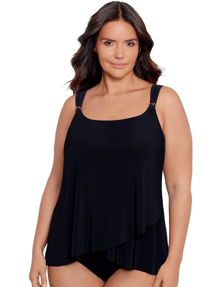 Underwired Plus Size Tankini Top in Black