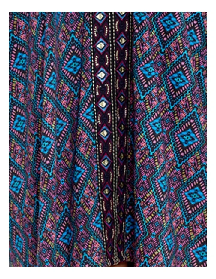 Printed Cotton Caftan Beach Coverup in Multi image 7