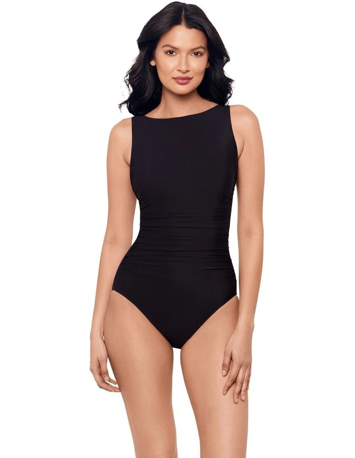 Rock Solid Regatta High Neck Tummy Control Swimsuit in Black image 5