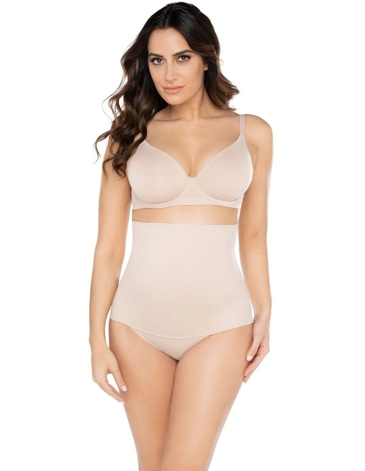 Comfy Curves Ultra High Waist Shaping Thong in Warm Beige image 6