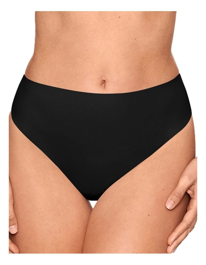Wonderful Edge High Waist Light Shaping Thong in Black image 1