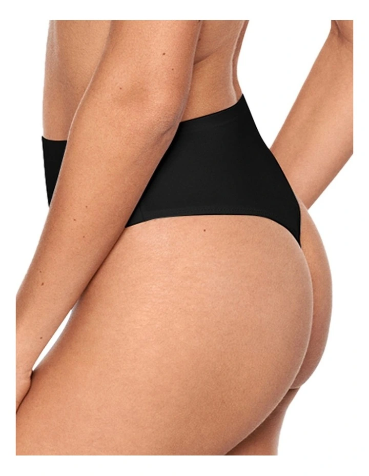 Wonderful Edge High Waist Light Shaping Thong in Black image 2