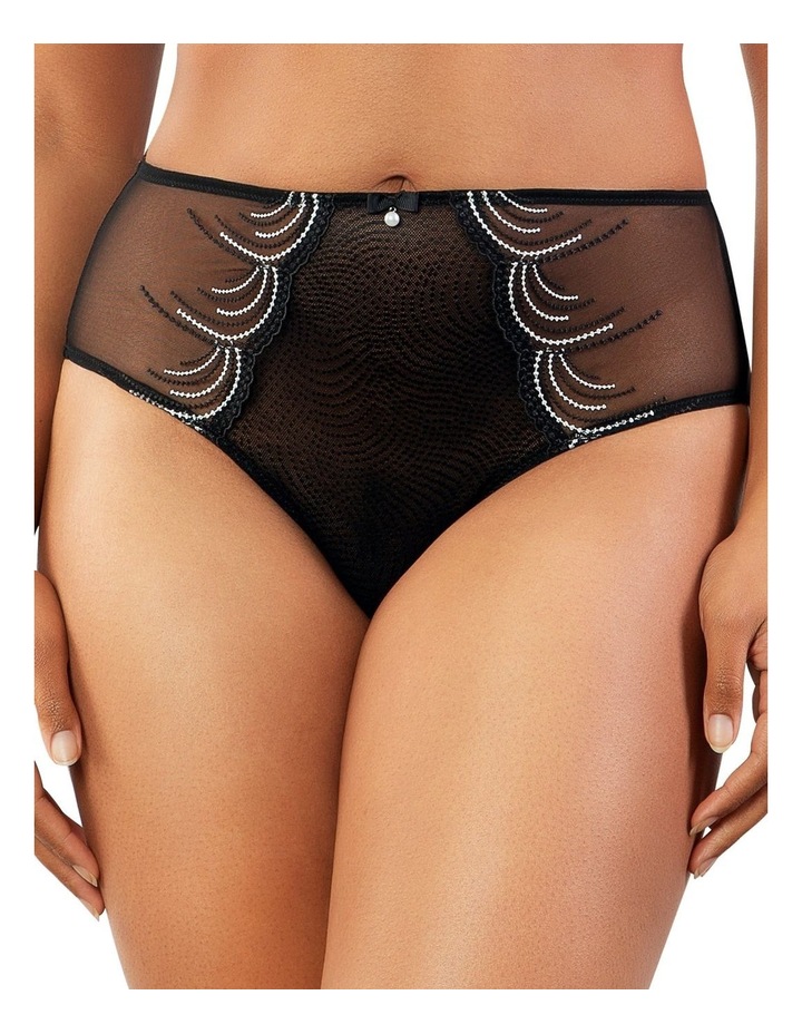 Pearl French Cut High Waist Brief in Black