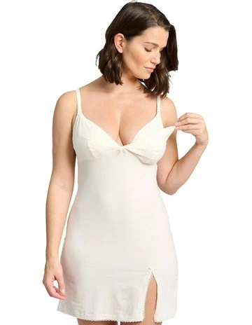 New Cafaclin Organic Cotton Nursing Nightie in Ivory