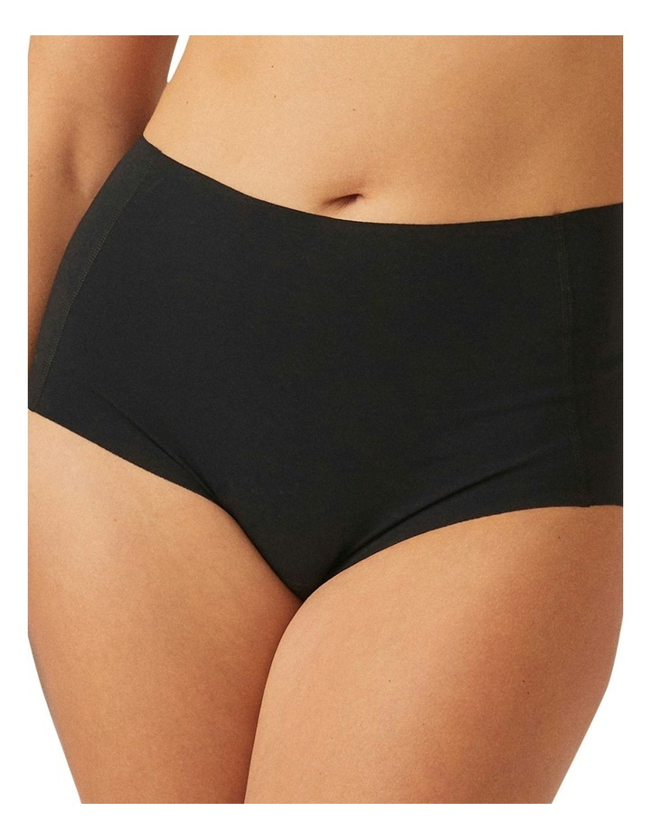 Cotton and Modal Seamless High Waist Brief in Black