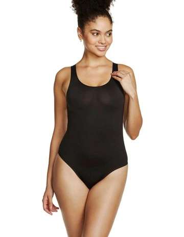 Real Smooth Shaping Control Thong Bodysuit in Black