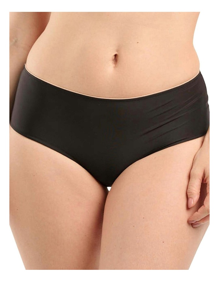 Unseen No Show Shorty Style Brazilian Brief in Black-Blush Black