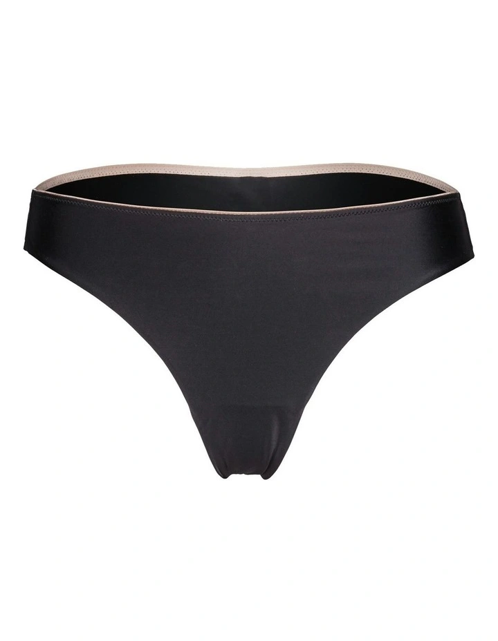 Unseen No Show Brazilian Style High Cut Tanga Brief in Black-Blush image 7