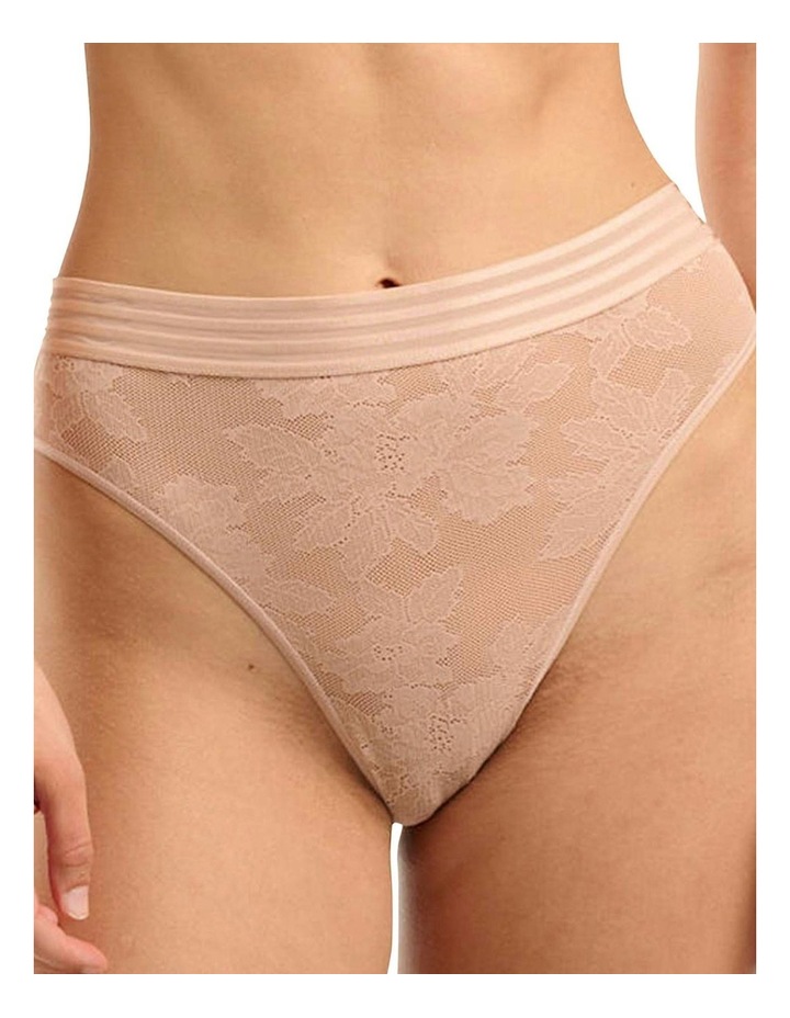 Jade Sustainable Lace High Leg High Waist Brief in Nude Natural