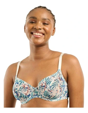 So Pure Fantaisy Sustainable Tulle Wired Full Cup Bra in Estival Summer Flower
