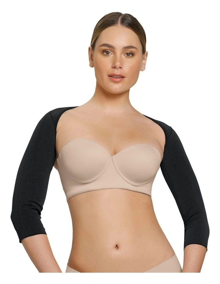 3/4 Length Post Surgery Arm Compression Sleeves in Black image 1