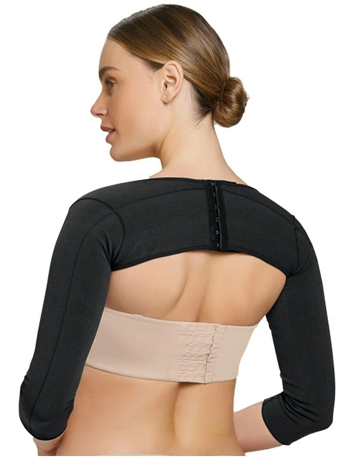 3/4 Length Post Surgery Arm Compression Sleeves in Black image 2