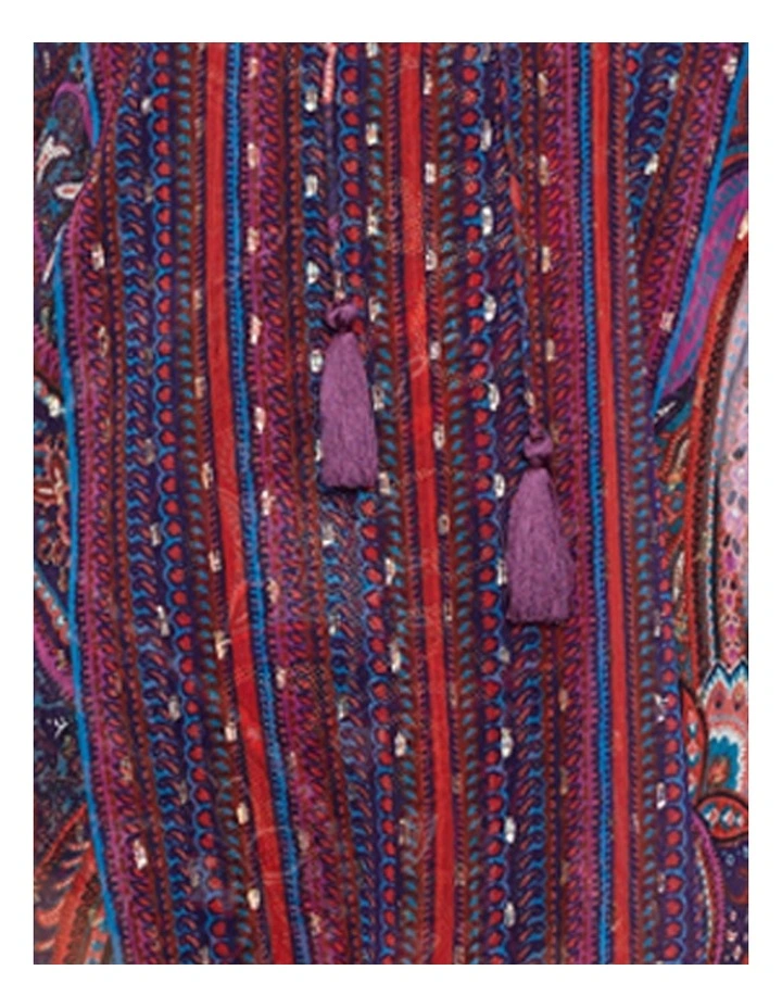 Dynasty Sheer Chiffon Caftan Beach Cover Up in Multi image 6