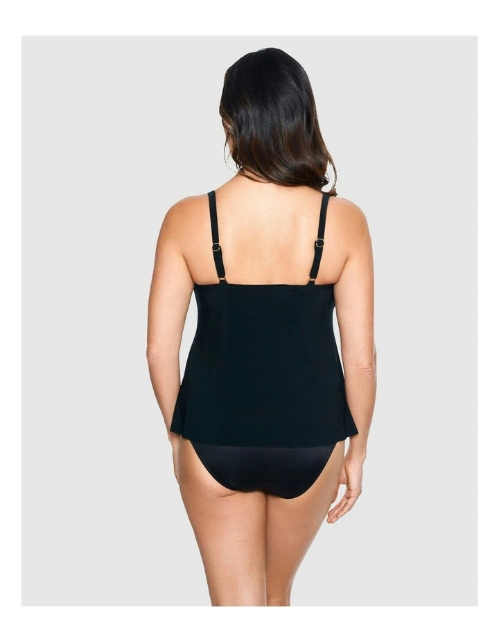 Razzle Dazzle Zing Loose Fit Tummy Hiding Tankini Top in Black image 2