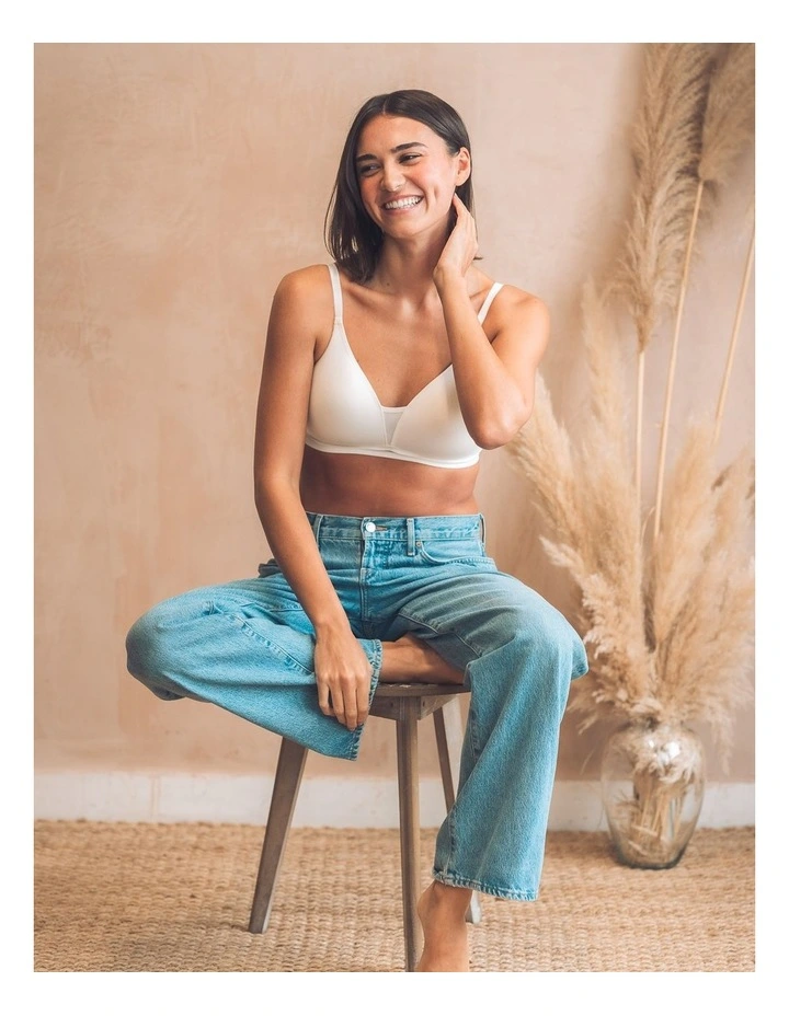 Posie Racerback Wirefree T-shirt Style Teen Bra in Ivory image 6