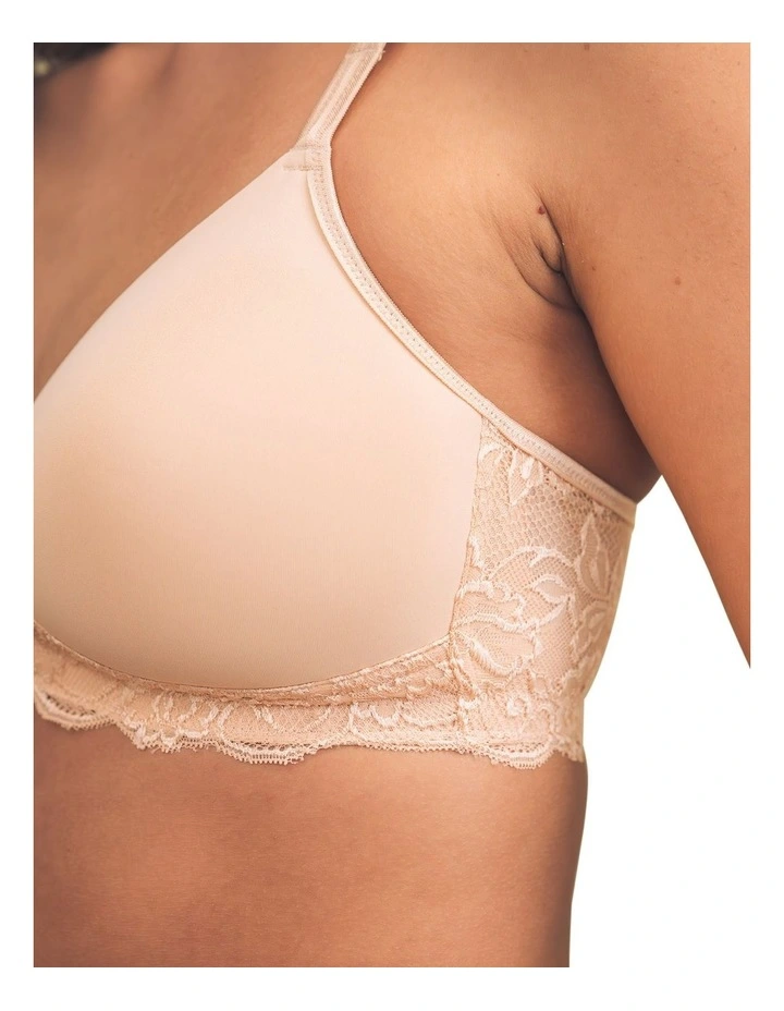 Georgia Wirefree T-Shirt Style Mastectomy Bra with Cotton & Lace in Beige image 6