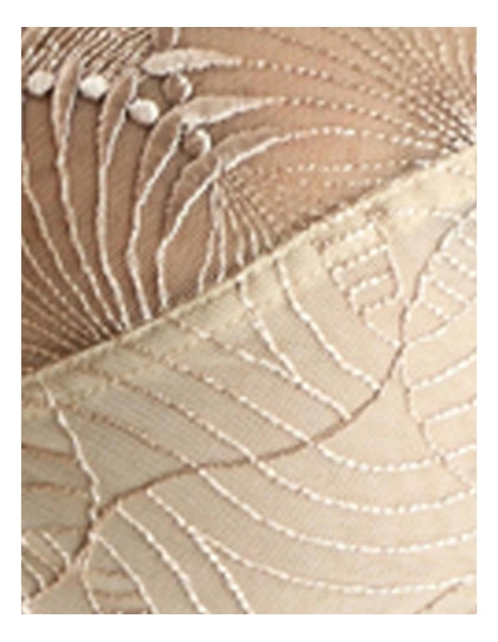 Selena Unlined Embroidered Large Cup Wired Bra in Beige image 6