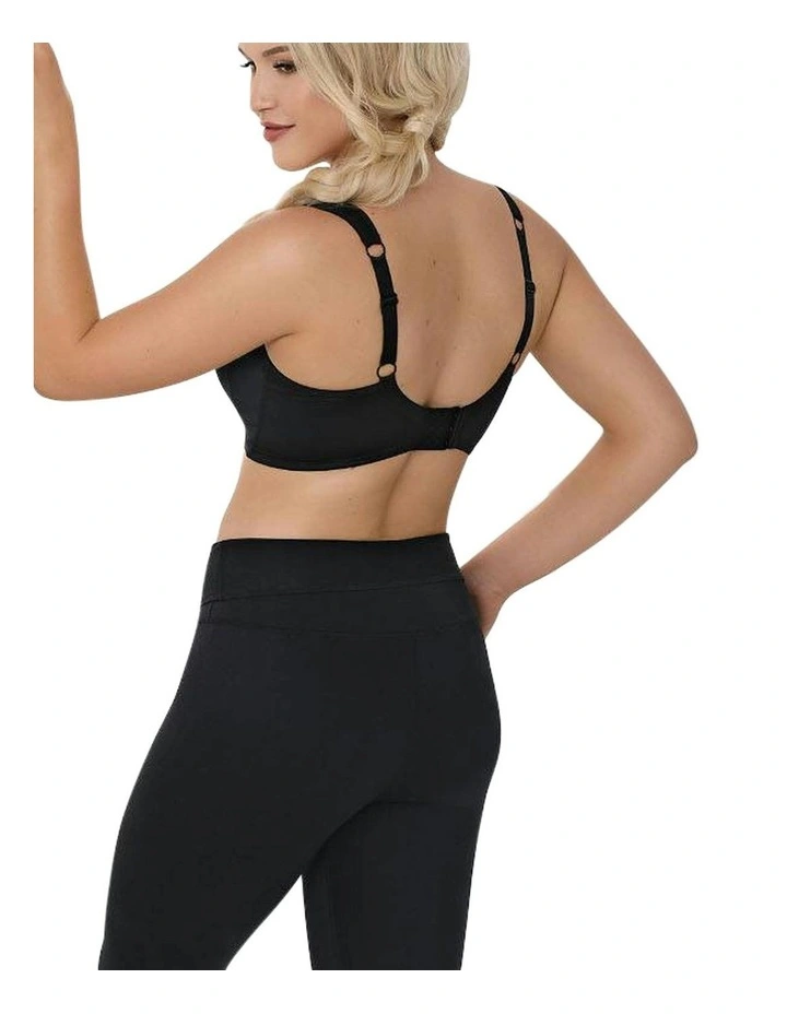Crop Top Style Full Bust Wirefree Sports Bra in Black image 5