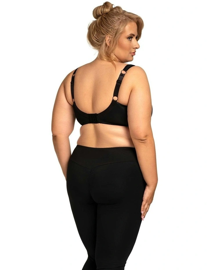 Crop Top Style Full Bust Wirefree Sports Bra in Black image 7