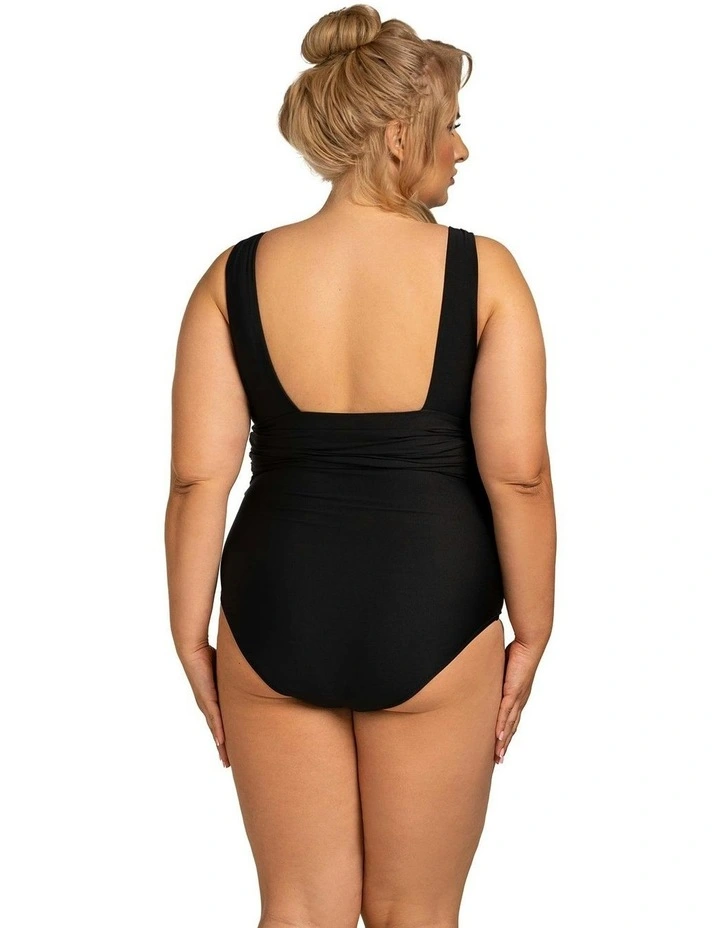 Milano Plunge Full Bust One Piece Swimsuit in Black image 2