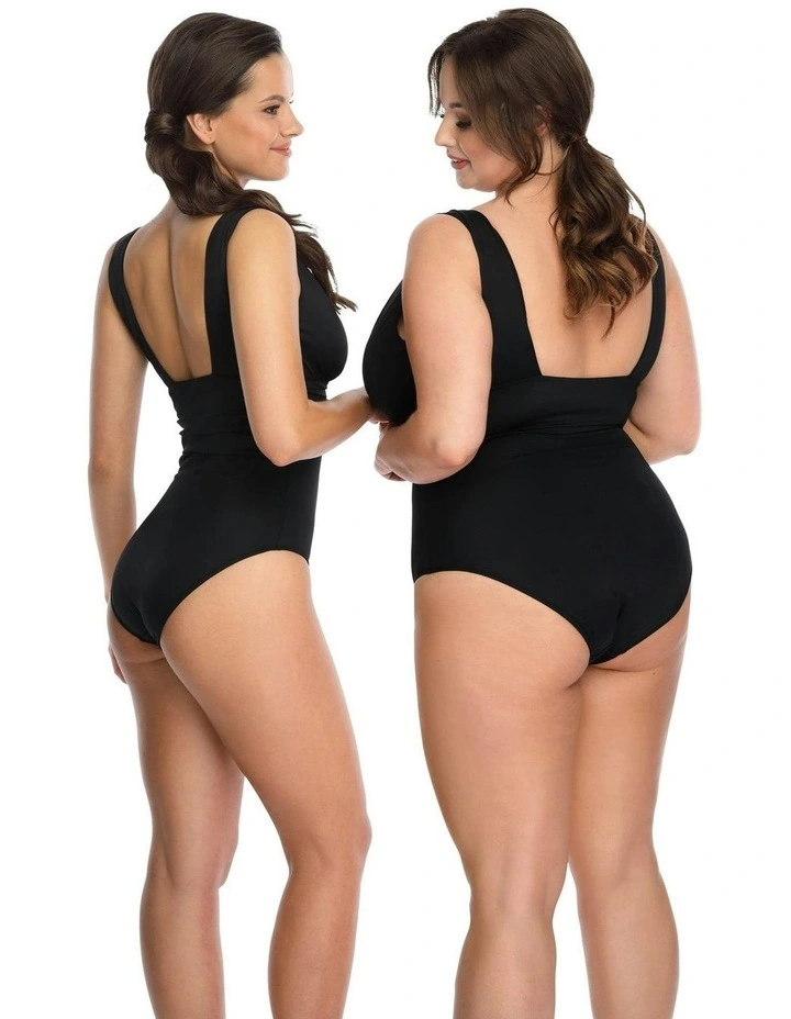 Milano Plunge Full Bust One Piece Swimsuit in Black image 5
