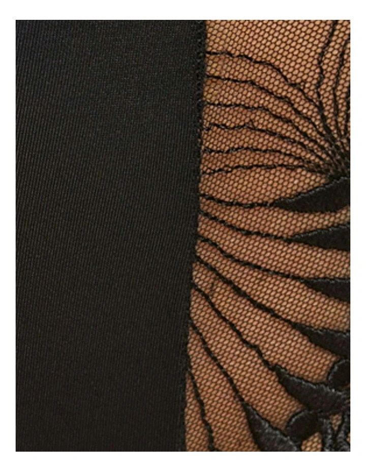 Selena Microfibre Full Cut Brief With Embroidery in Black image 6