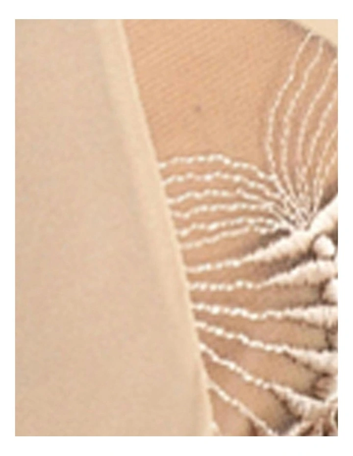 Selena Microfibre Full Cut Brief With Embroidery in Beige image 6