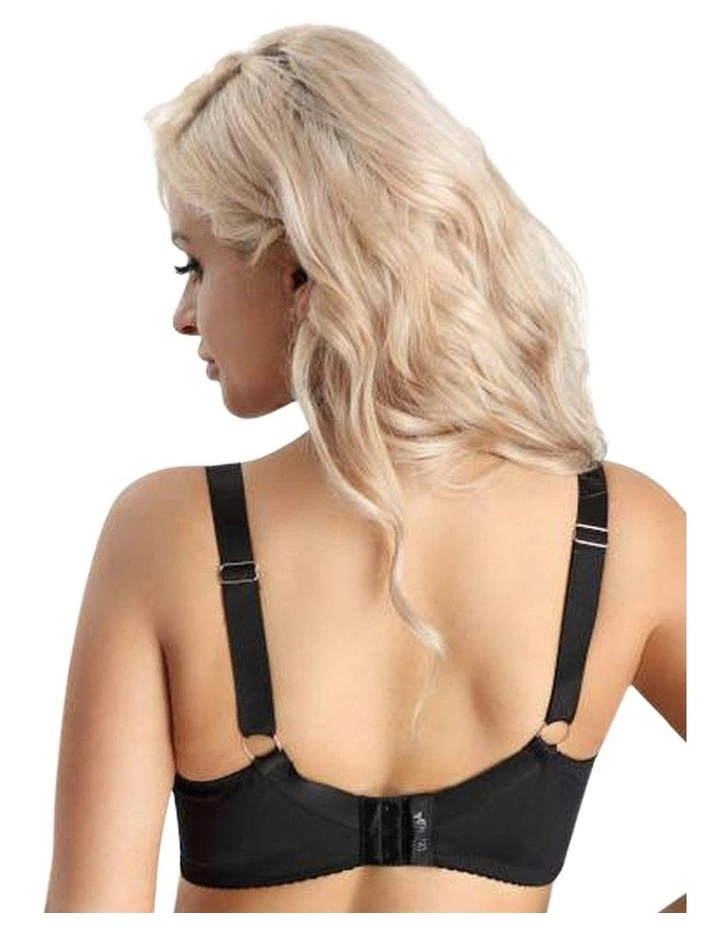 Linda Wired Unlined Large Cup Bra in Black image 2