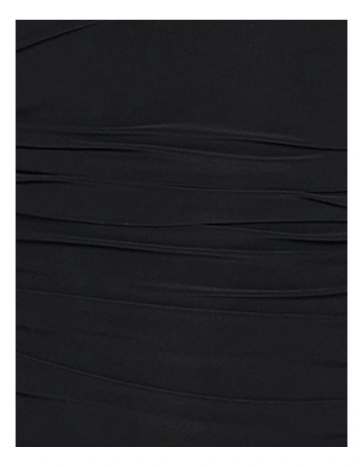 Yvonne Retro Style Ruched Halter Neck Shaping Swimsuit in Black image 6