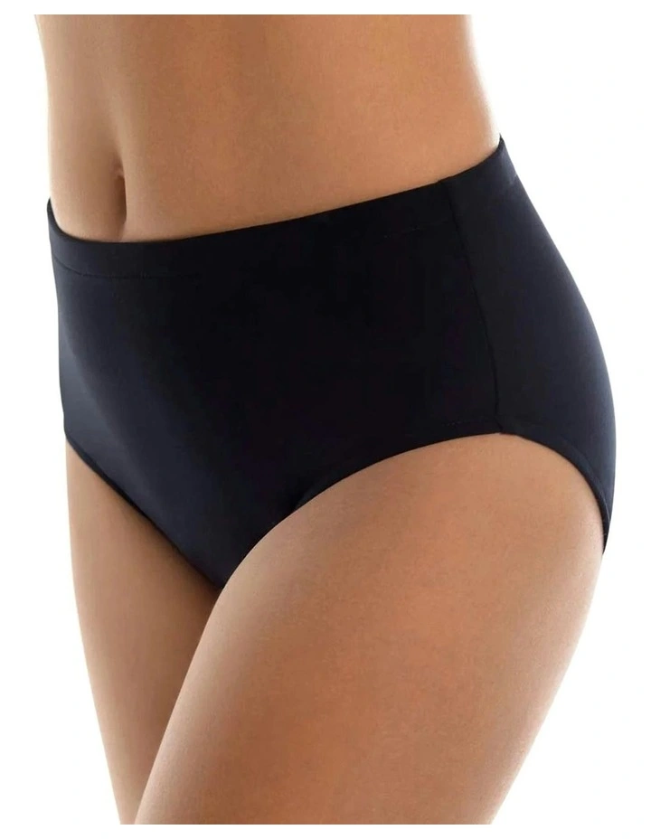 Jersey Classic Full Coverage Tummy Control Bikini Bottom in Black image 3