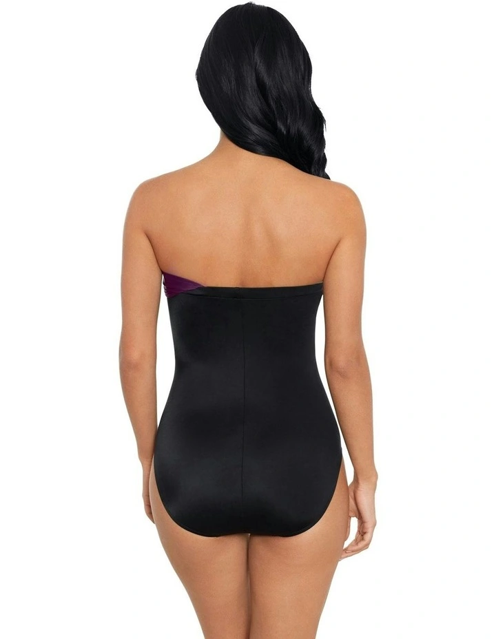 Goddess One Shoulder Tummy Control Swimsuit in Jam image 7