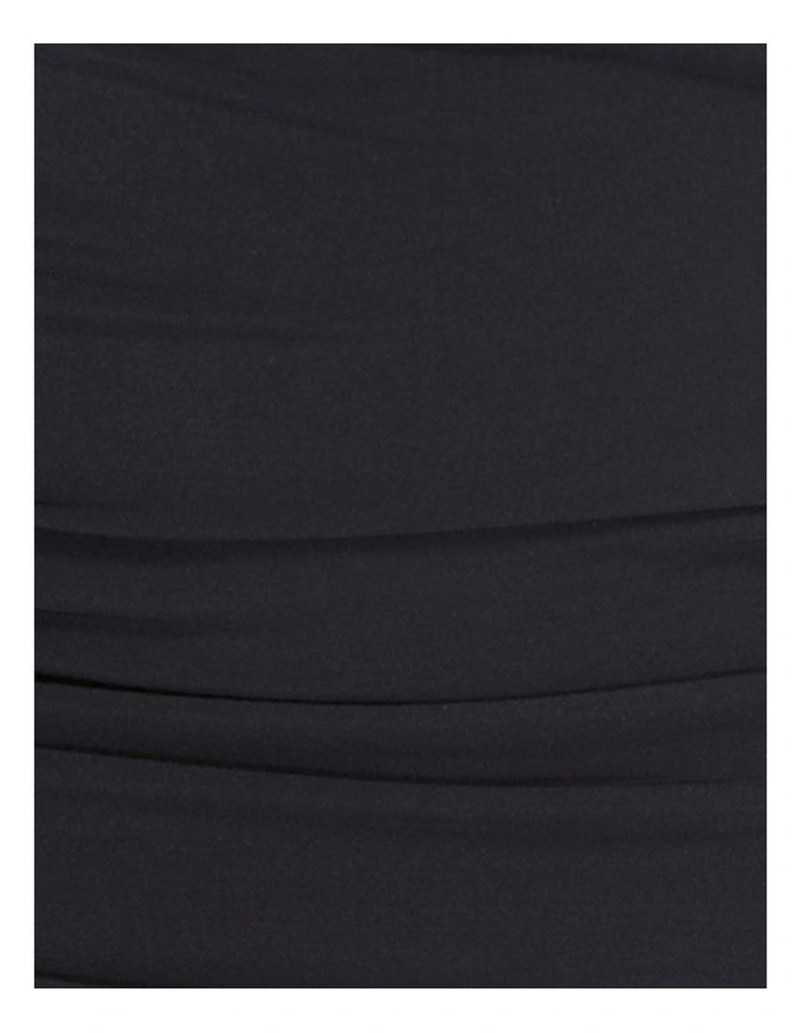 Shirred Tummy Control Skirted Bikini Bottom in Black image 5