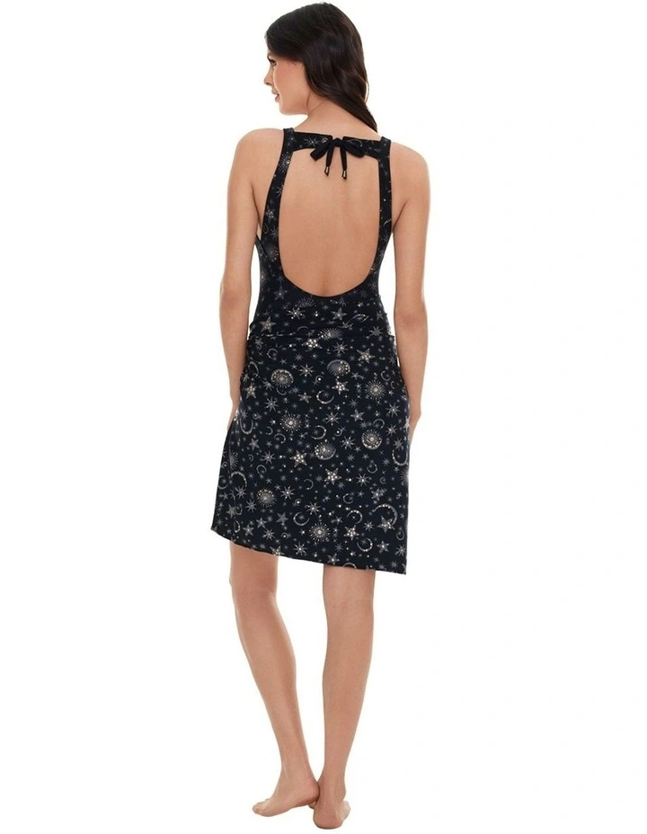 Lucky Stars Side Tie Beach Sarong in Black/Gold image 2