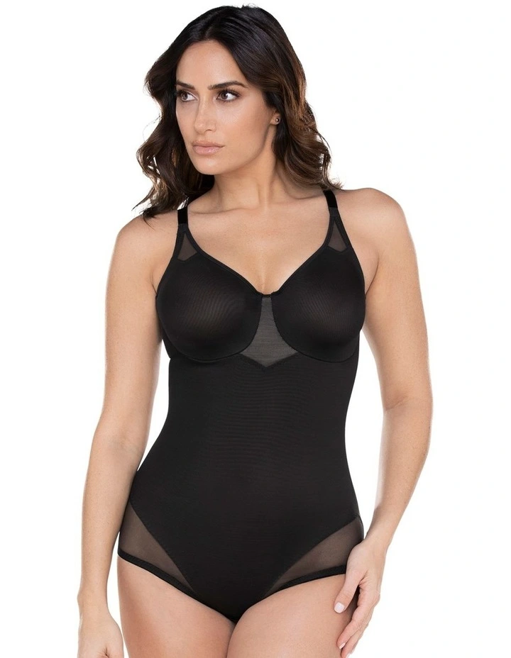 Sheer Shaping Extra-Firm Control Underwire Bodybriefer in Black image 1