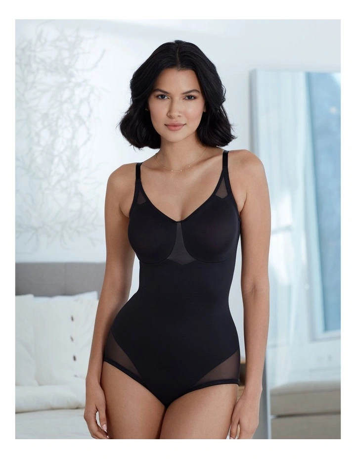 Sheer Shaping Extra-Firm Control Underwire Bodybriefer in Black image 3