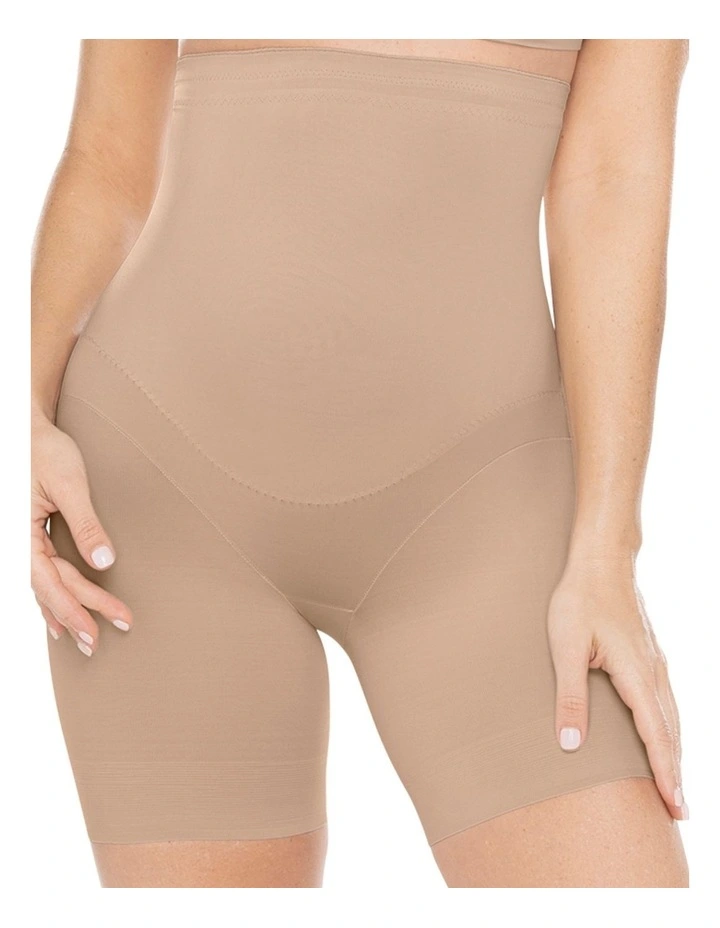 Adjustable Fit High Waist Thigh Slimmer in Nude image 1