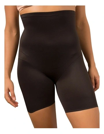 Adjustable Fit High Waist Thigh Slimmer in Black