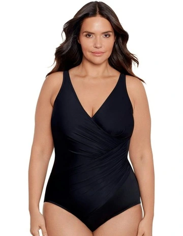 Must Haves Oceanus Plus Sized Shaping Swimsuit in Black
