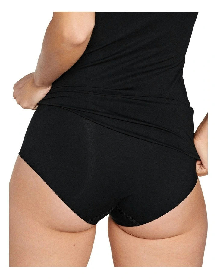 Cotton And Modal Seamless High Waist Brief in Black image 7