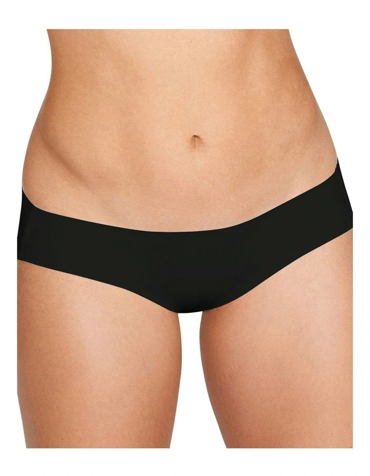 Cotton And Modal Seamless Invisible Hipster Brief in Black image 1