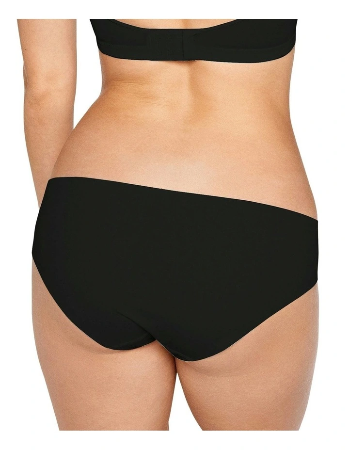 Cotton And Modal Seamless Invisible Hipster Brief in Black image 6